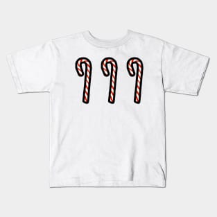 Three Candy Canes Christmas Kids T-Shirt